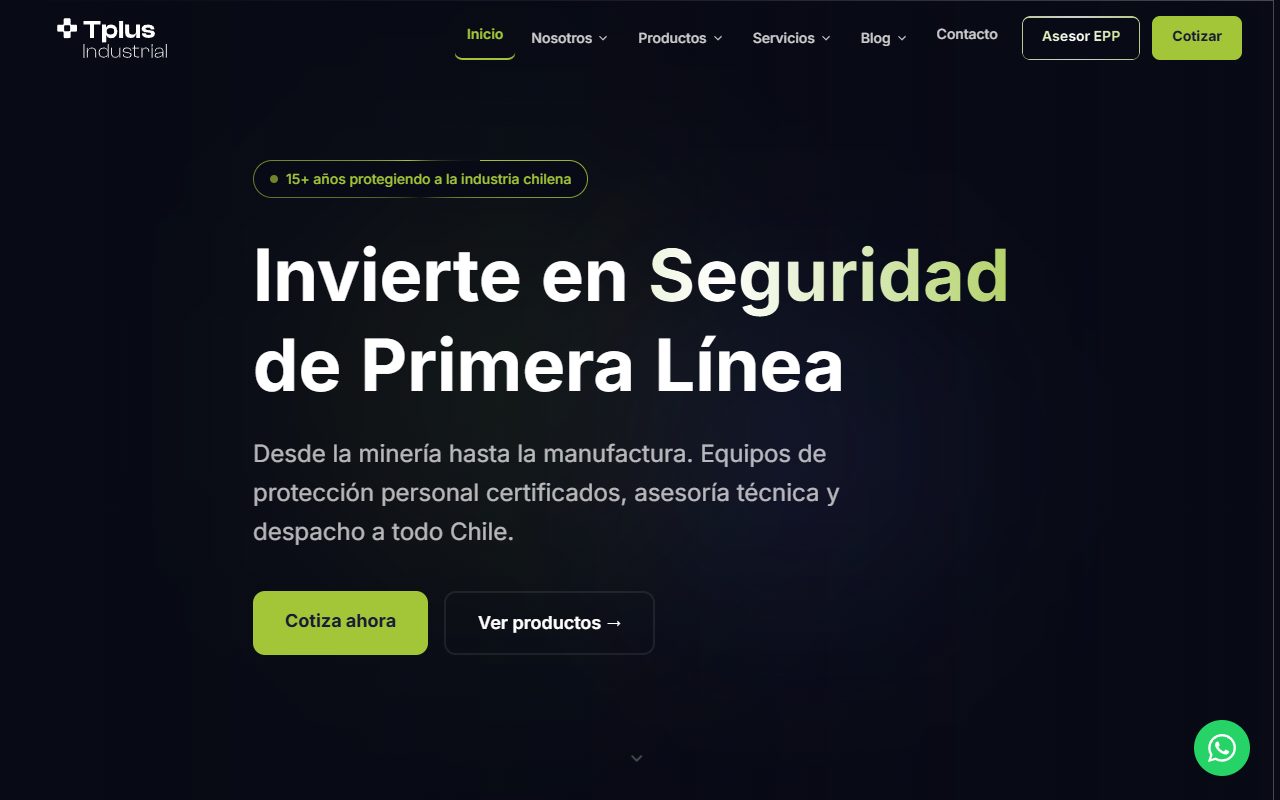 Tplus Industrial website
